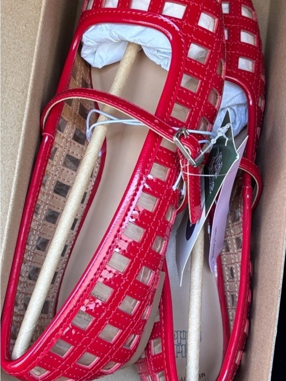 Wild fable women’s Red Cutout Mary Jane Flats size 11 - Picture 4 of 9